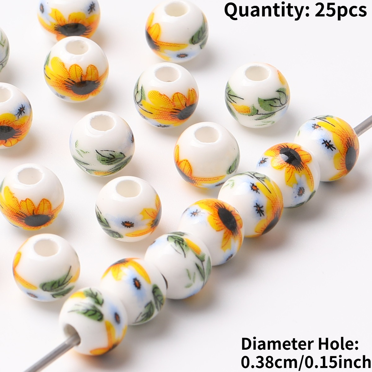 25pcs Vintage Ceramic Beads for DIY Jewelry Making